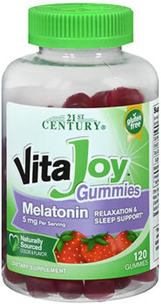 21st Century Vitajoy Melatonin Gummies, Multi, Strawberry, 120 Count