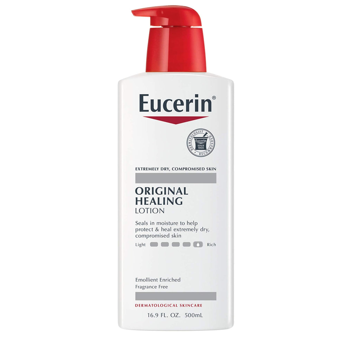 Eucerin Original Healing Rich Body Lotion, Body Lotion For Dry Skin, 16.9 Fl Oz Pump Bottle