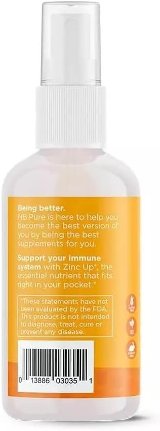 nbpure Zinc Up+ Zinc Liquid Spray with Vitamin C for Kids & Adults, 2 fl oz