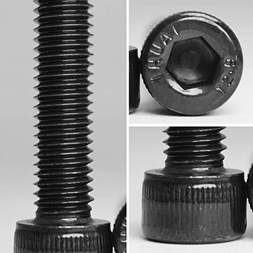 M5 x 30mm Socket Head Cap Screws Bolts 12.9 Grade Alloy Steel Metric Machine Hex Socket Screw, Black Oxide Finish, Fully Threaded, 50PCS - size: M5×30mm