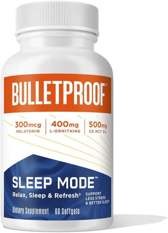 Bulletproof Sleep Mode Softgels, 60 Count, Supplement with Brain Octane C8 MCT Oil to Support Sleep