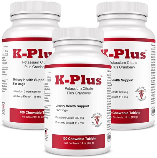 Potassium Supplement for Dogs and Cats (3 Pack, Chewable Tablets)