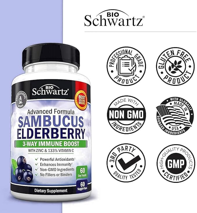 Advanced Strength Pre and Probiotics Supplement with Digestive Enzymes (2 Month Supply) Plus Elderberry with Zinc and Vitamin C for Adults Immune Support (2 Month Supply)