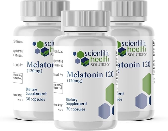 Melatonin 120mg | Single-Dose Melatonin in Easy-to-Swallow Capsules | Vegan, Non-GMO & Gluten-Free | US-Made Extra Strength Melatonin (3-Pack)