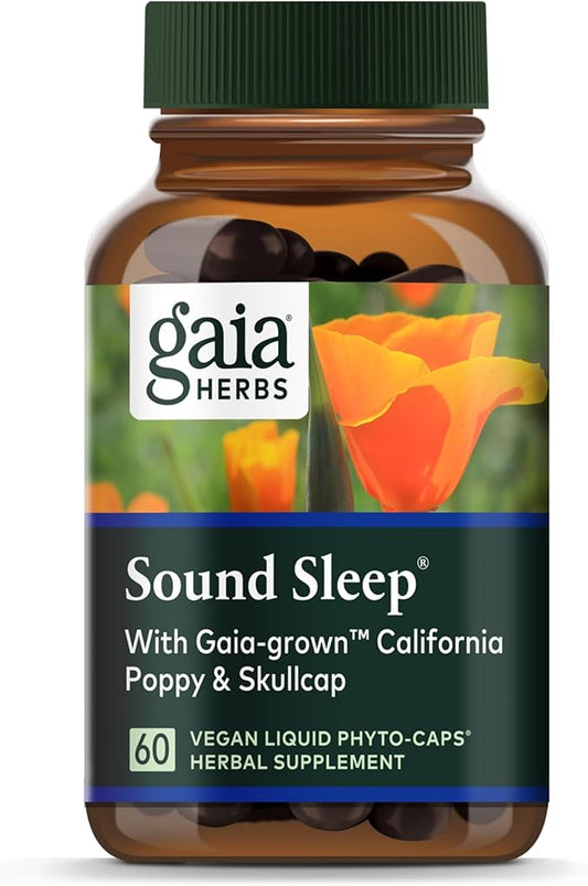 Gaia Herbs Sound Sleep - Natural Sleep Support to Promote Calm & Relaxation - with Valerian Root, Passionflower & More - 60 Vegan Liquid Phyto-Capsules (20-Day Supply)