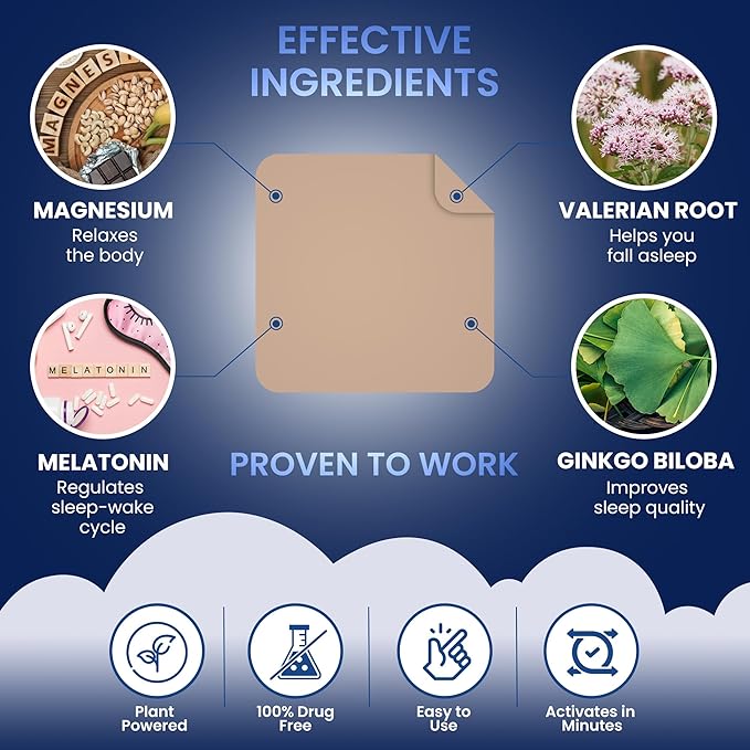 MONIER Sleep Patches for Adults Extra Strength | Easy-to-Apply Sleep Patch with Melatonin & Valerian | Relax & Wake Up Refreshed | Long-Lasting Night Comfort for Men & Women | 120 Patches