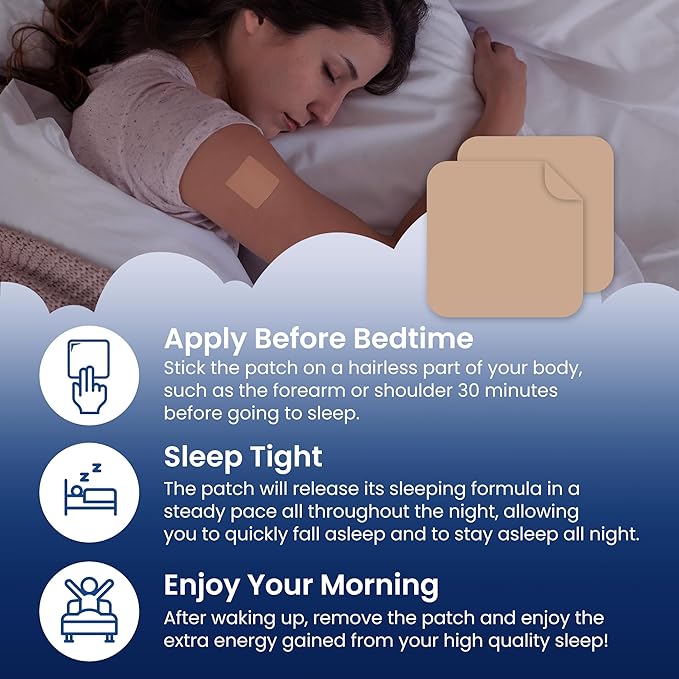 MONIER Sleep Patches for Adults Extra Strength | Easy-to-Apply Sleep Patch with Melatonin & Valerian | Relax & Wake Up Refreshed | Long-Lasting Night Comfort for Men & Women | 120 Patches