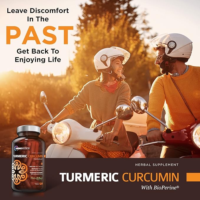 Organic Turmeric Curcumin Supplement with Black Pepper Extract - 1500mg Turmeric Supplement with 95% Curcuminoids & BioPerine for Joints Support. High Absorption, Non-GMO - 120 Vegan Capsules